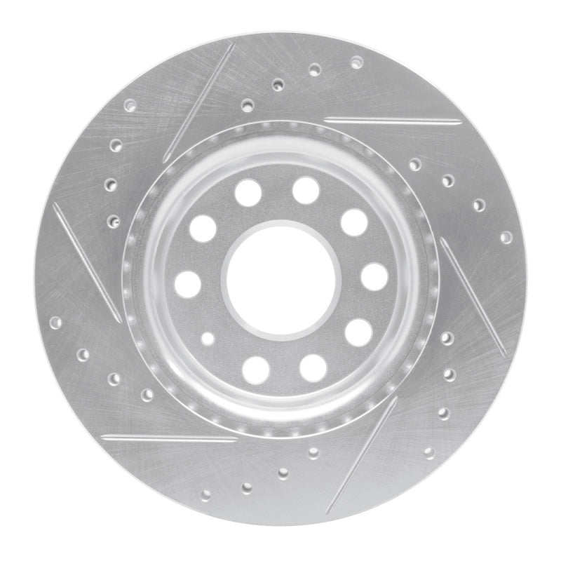 R1 Concepts R1 05-15 Volkswagen Jetta Sedan Front Right Drilled & Slotted Silver Brake Rotor