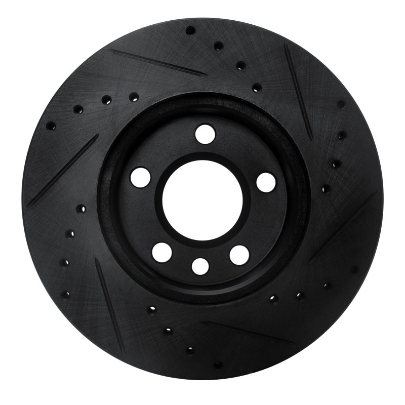 R1 Concepts R1 92-95 Volkswagen EuroVan Front Left Drilled & Slotted Black Brake Rotor