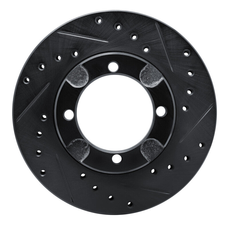R1 Concepts R1 91-92 Dodge COLT Front Right Drilled & Slotted Black Brake Rotor