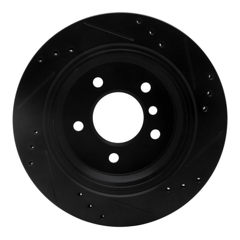 R1 Concepts R1 96-03 BMW 525I (USA/Canada) Rear Left Drilled & Slotted Black Brake Rotor