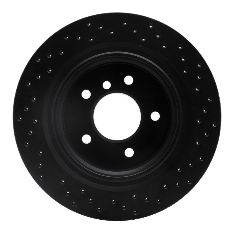 R1 Concepts R1 95-02 BMW M3 Rear Right Drilled Black Brake Rotor