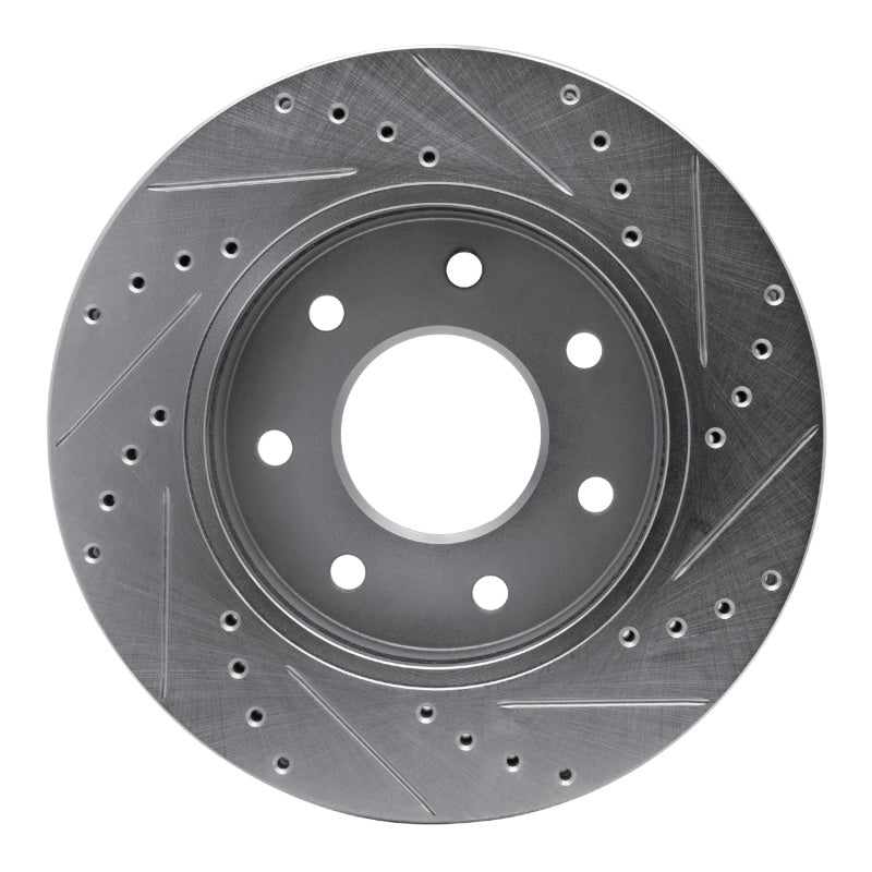 R1 Concepts R1 04-08 Ford F-150 4WD Front Left Drilled & Slotted Silver Brake Rotor