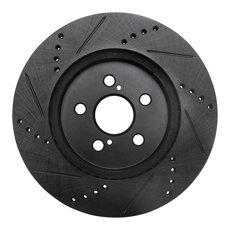 R1 Concepts R1 19-25 Toyota Corolla (Mexico) Front Right Drilled & Slotted Black Brake Rotor