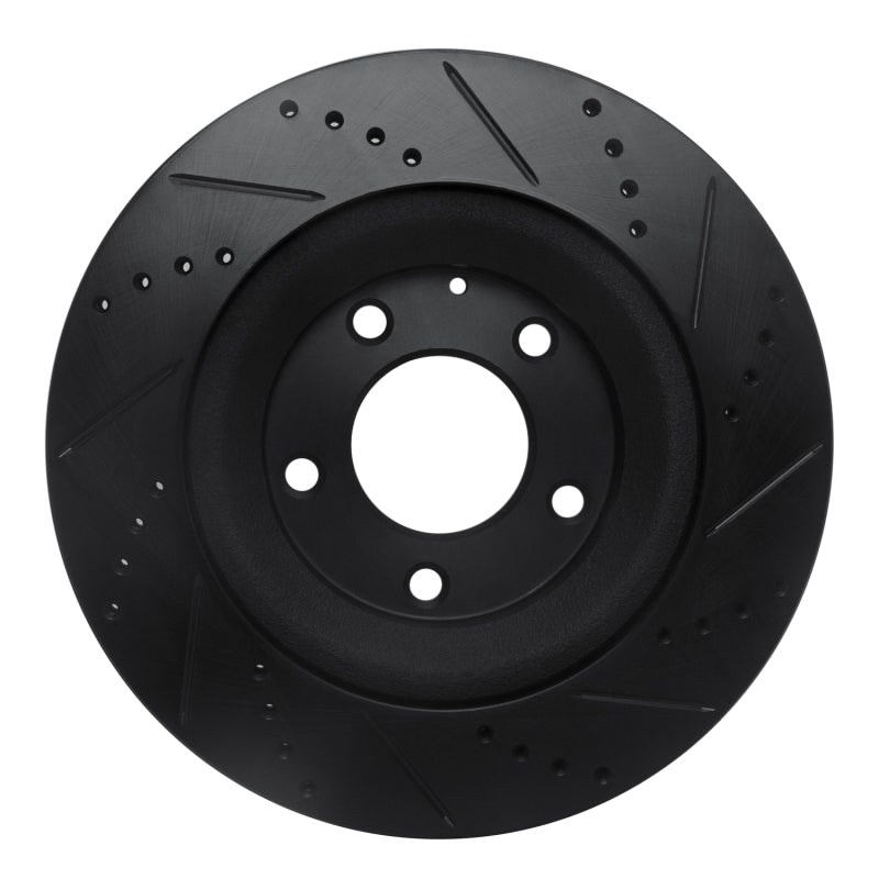 R1 Concepts R1 04-11 Mazda RX-8 Rear Left Drilled & Slotted Black Brake Rotor