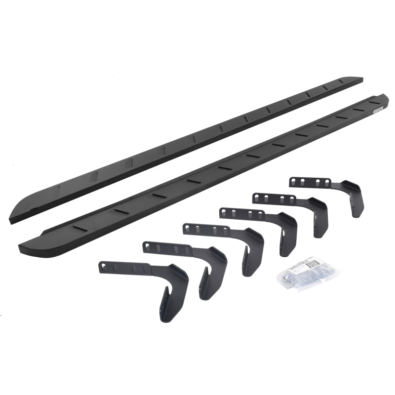 Go Rhino 99-16 Ford F-250 / F-350 Super Cab 4DR RB10 Slim Running Boards Kit (w/Brackets) - Tex. Blk