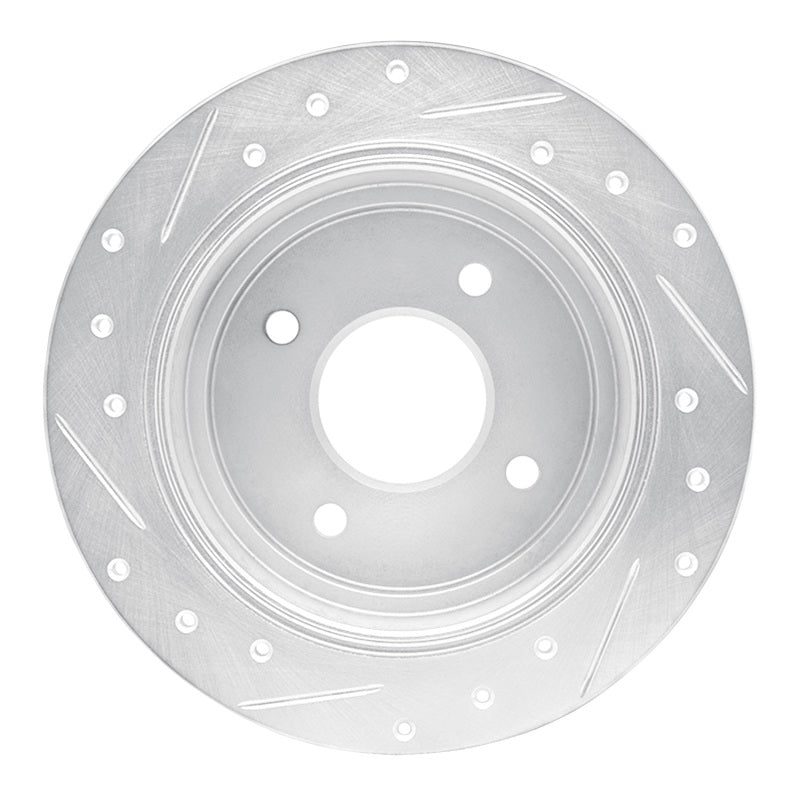 R1 Concepts R1 90-92 Infiniti M30 Rear Right Drilled & Slotted Silver Brake Rotor