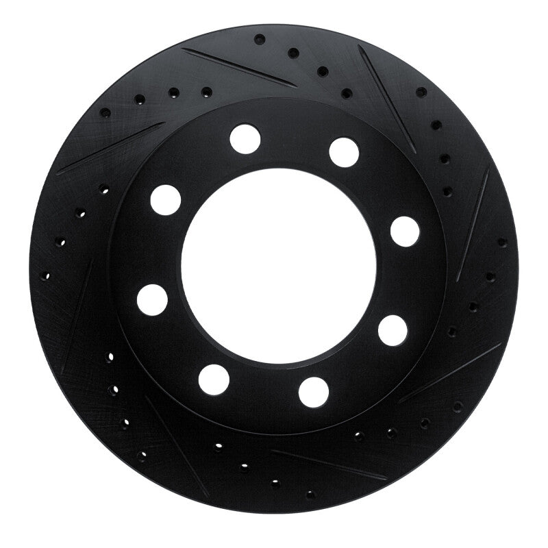 R1 Concepts R1 89-93 Dodge D250 Front Right Drilled & Slotted Black Brake Rotor