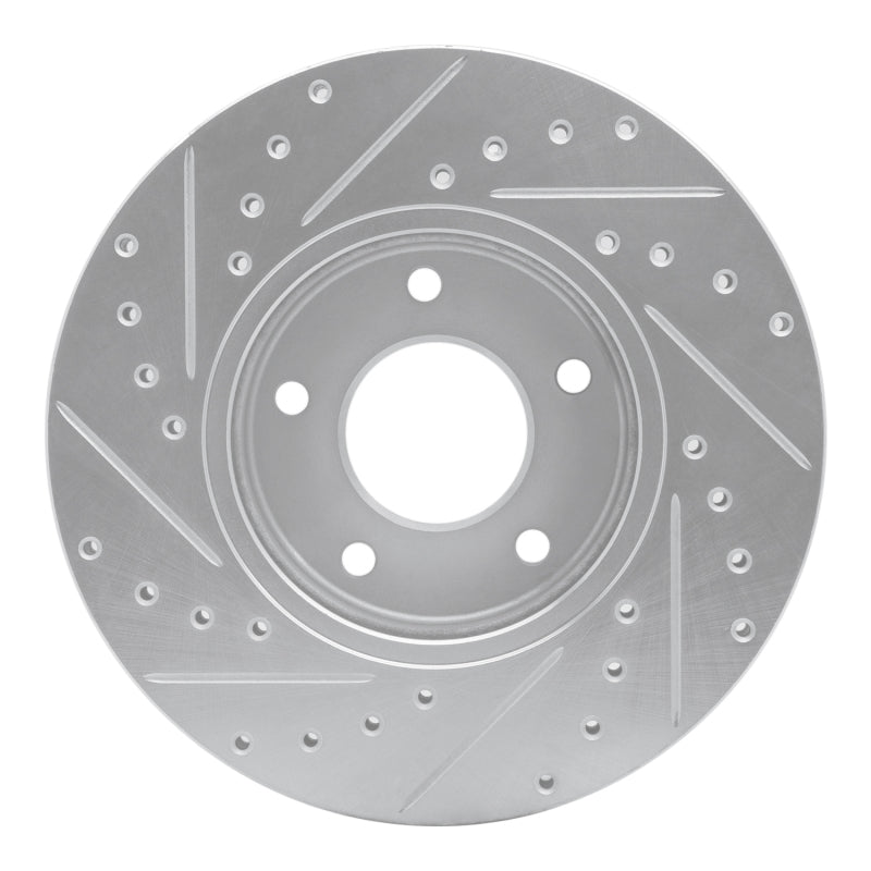 R1 Concepts R1 97-03 Jaguar XK8 Front Right Drilled & Slotted Silver Brake Rotor