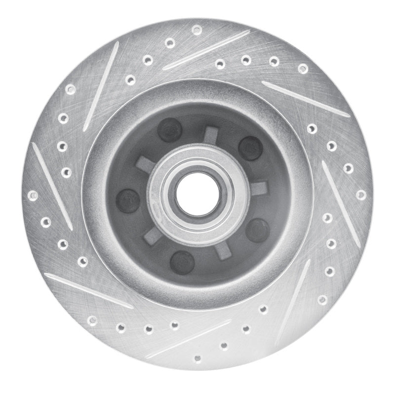 R1 Concepts R1 1969-1996 Buick Estate Wagon Front Right Drilled & Slotted Silver Brake Rotor