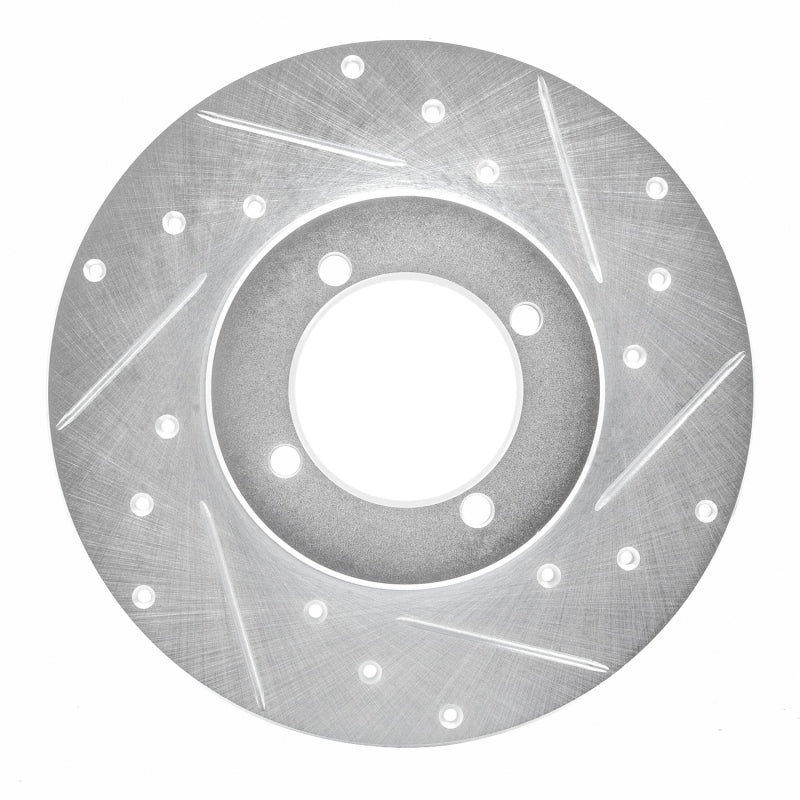 R1 Concepts R1 70-73 Nissan 240Z Front Right Drilled & Slotted Silver Brake Rotor