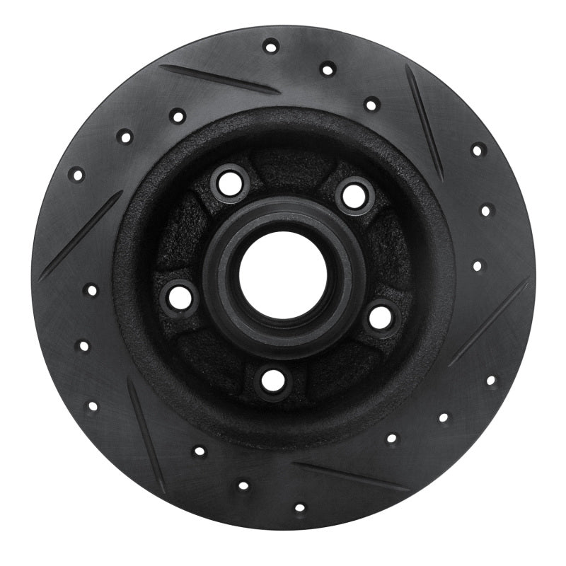 R1 Concepts R1 88-92 Ford Probe Rear Left Drilled & Slotted Black Brake Rotor