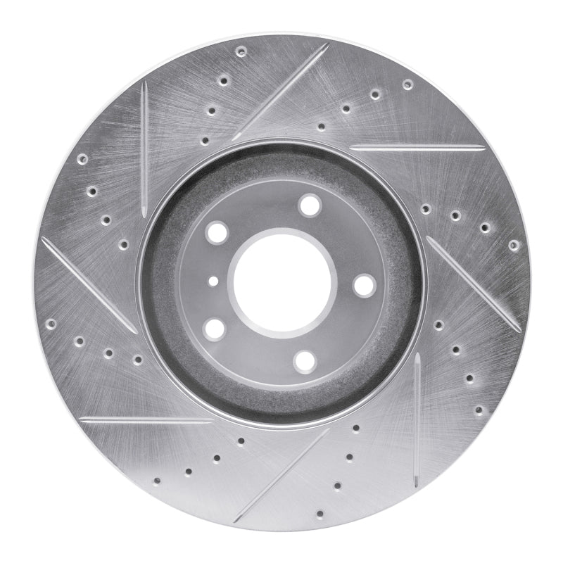 R1 Concepts R1 07-15 Infiniti G35 Front Right Drilled & Slotted Silver Brake Rotor