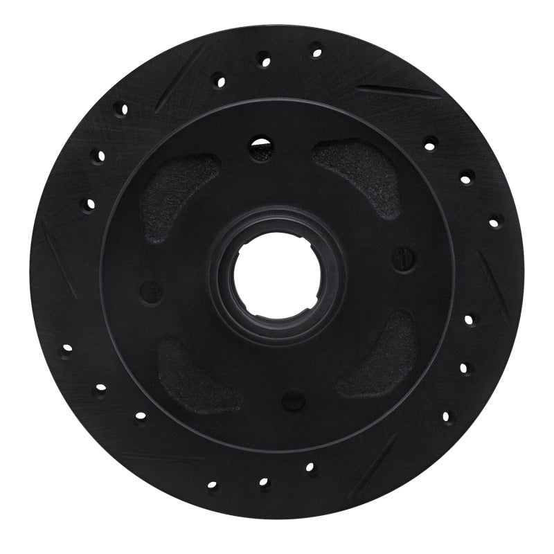 R1 Concepts R1 79-83 Mazda RX-7 Front Left Drilled & Slotted Black Brake Rotor