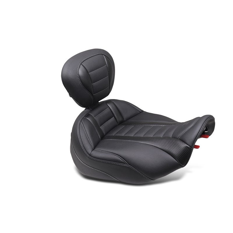 Mustang Motorcycle Mustang 23-24 HD CVO Rd Glide(ST), 2024 Rd Glide and Str Glide Pass Arm Backrest - Black/Gray Stitch