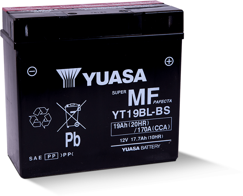 Yuasa Battery Yuasa YT19BL-BS Maintenance Free AGM 12-Volt Battery w/Bottle