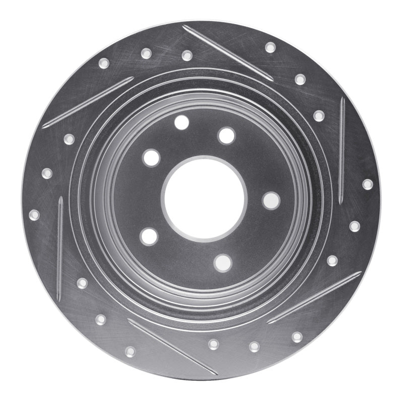 R1 Concepts R1 02-25 Nissan Juke Rear Left Drilled & Slotted Silver Brake Rotor