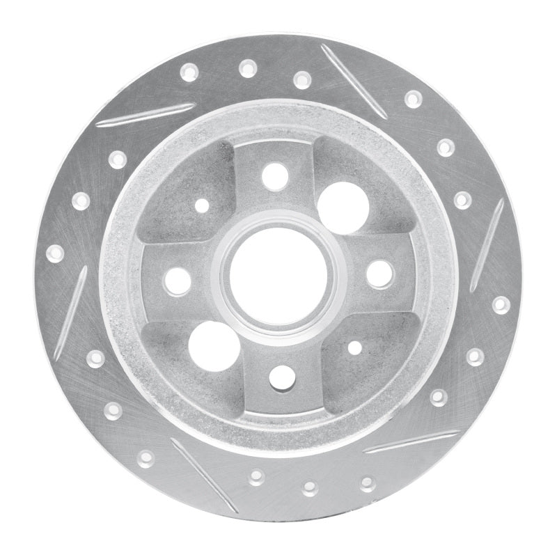 R1 Concepts R1 86-89 Acura Integra Rear Left Drilled & Slotted Silver Brake Rotor