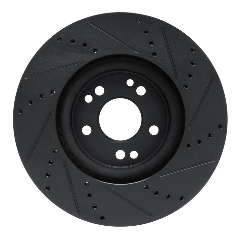 R1 Concepts R1 94-02 Mercedes-Benz SL500 Right Front Drilled & Slotted Black Brake Rotor