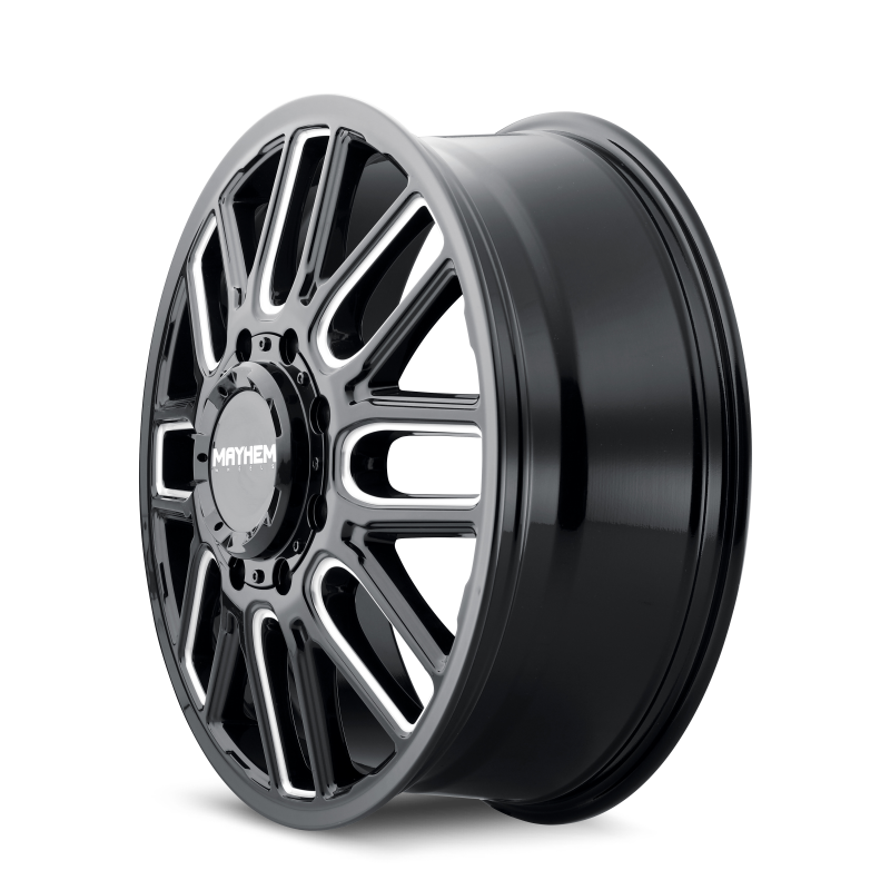 Mayhem 8107D Cogent Dually 20x8.25 / 8x200 BP / 115mm Offset / 142mm Hub Black w/Milled Spokes Wheel