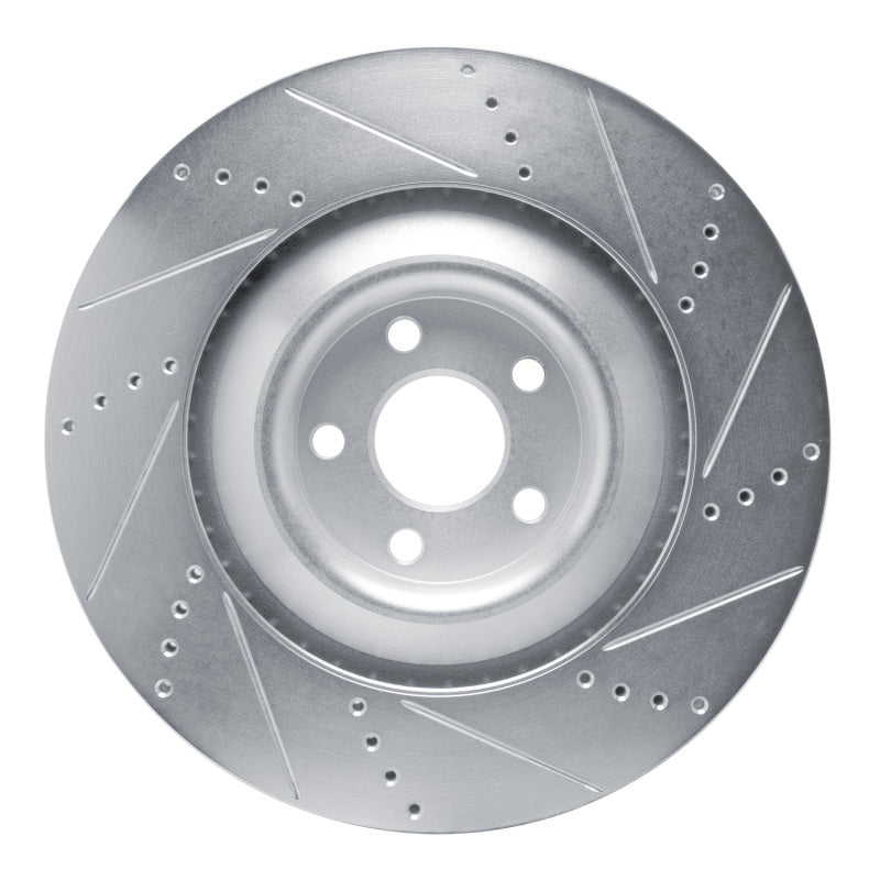 R1 Concepts R1 2021-2025 Ford Mustang Mach-E Front Left Drilled & Slotted Silver Brake Rotor