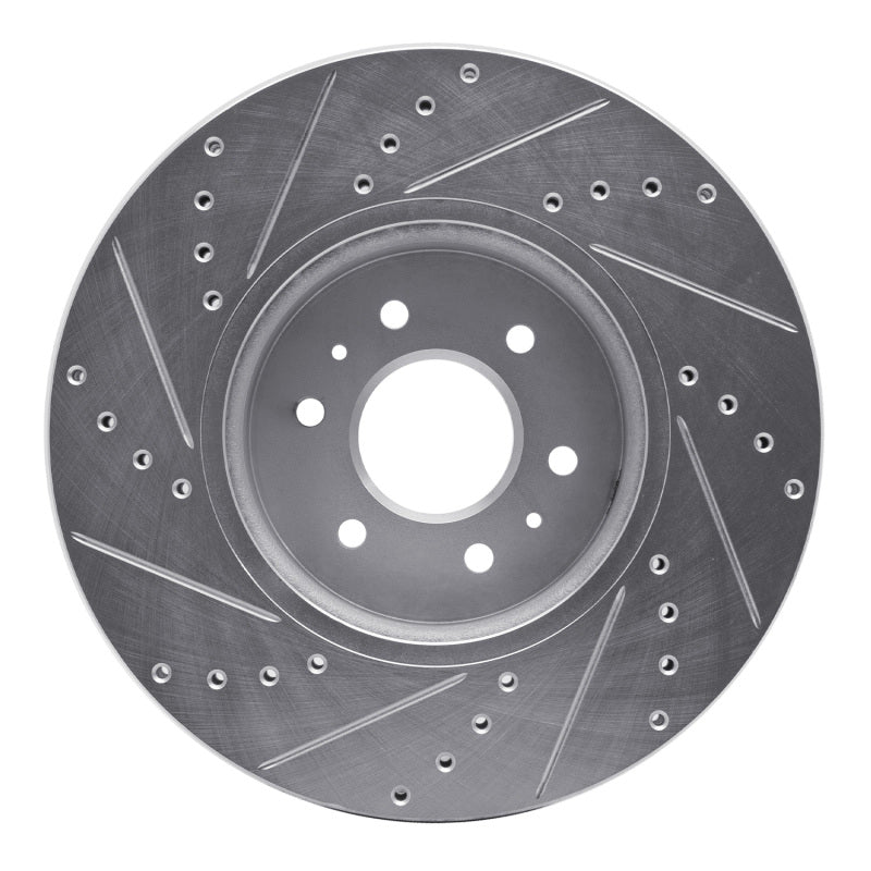 R1 Concepts R1 09-10 Kia BORREGO Front Right Drilled & Slotted Silver Brake Rotor