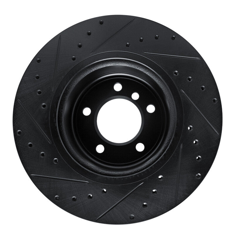 R1 Concepts R1 09-16 BMW Z4 Front Right Drilled & Slotted Black Brake Rotor