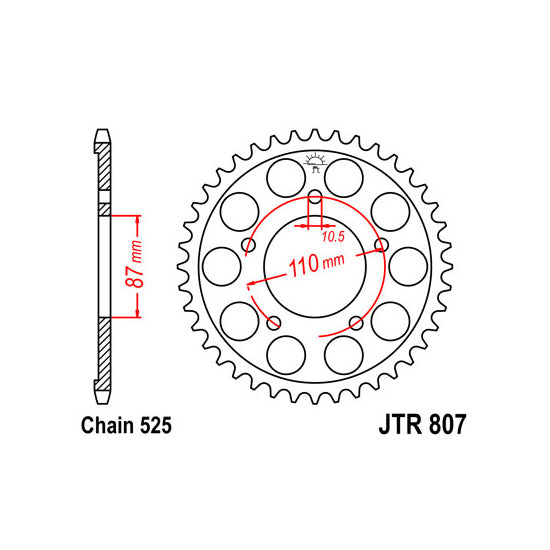 JT JTR807,42 Chain Sprocket
