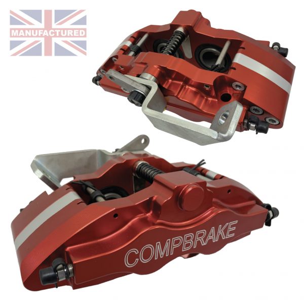 Compbrake CMB-PR014-HB-10-R Pro Race 14 Rear Cable Handbrake Calipers Slim 10-12mm Disc (Red Pair)