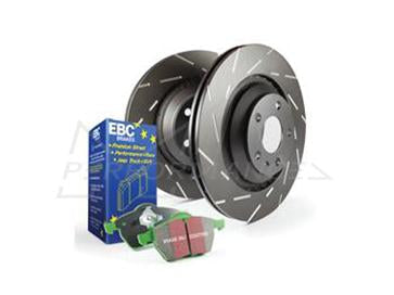 EBC Audi B8 Greenstuff 2000 Series Front Sport Brake Pads & USR Slotted Discs Kit - ATE Caliper (A4 & A5) | ML Performance US