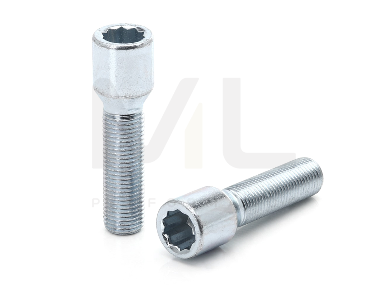 JR Wheels 50mm 12x1,5 Silver Star Bolts with Key - Set of 10