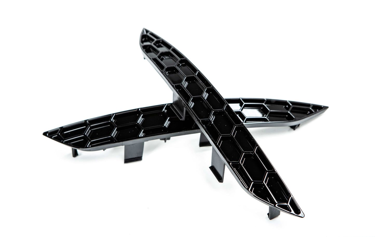 Acexxon R09-10-2 Audi Gloss Black Rear Reflector Insert Set - Honeycomb