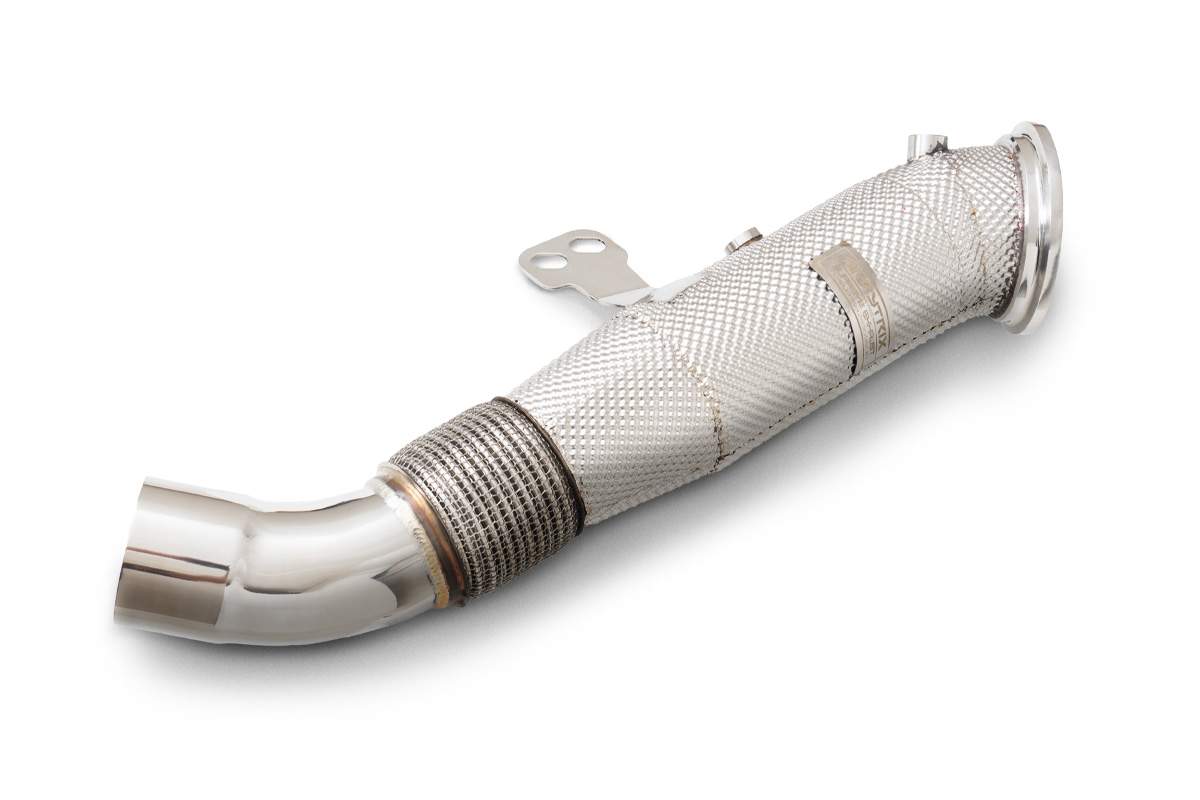 Armytrix Heat Shielded High-Flow Performance Race Downpipe with Cat Simulator Toyota Supra A90 BMW 840i xDrive G14 G15 2019+