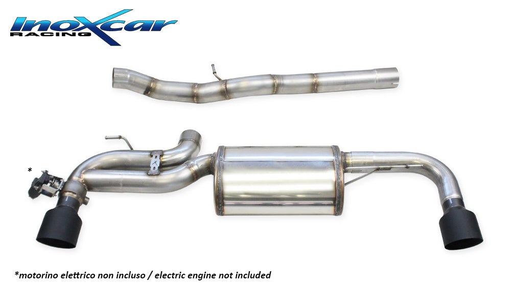 InoXcar VALV.BMF40.01.10CBLACK BMW SERIE 1 F40 M135i X-DRIVE Rear Silencer With End Pipe Diam. 100 Racing Black Ceramic R+L + Valve With Assembly Original Electric Engine