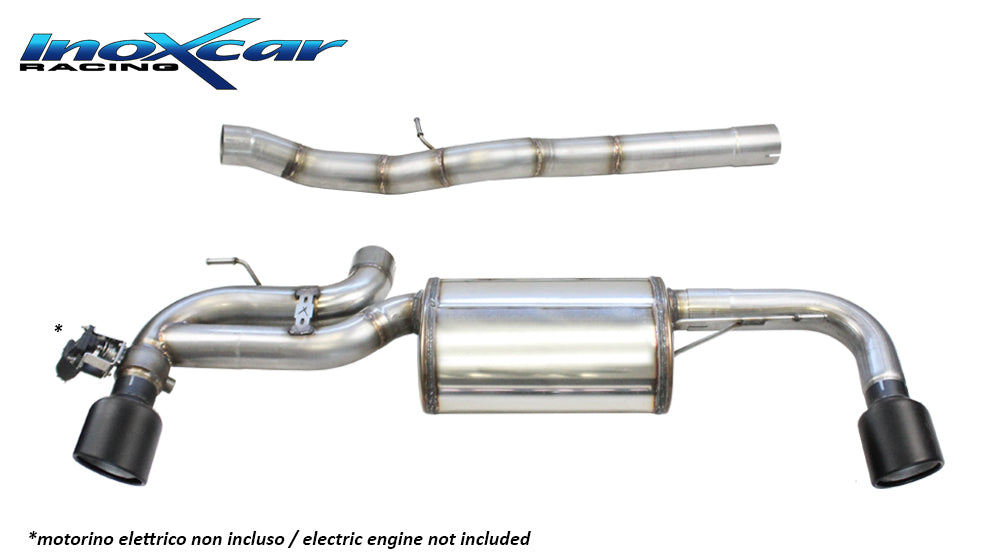 InoXcar VALV.BMF40.01.XR10BLACKMATT BMW SERIE 1 F40 M135i X-DRIVE Rear Silencer With End Pipe Diam. 100 X-Race Black Matt R+L + Valve With Assembly Original Electric Engine