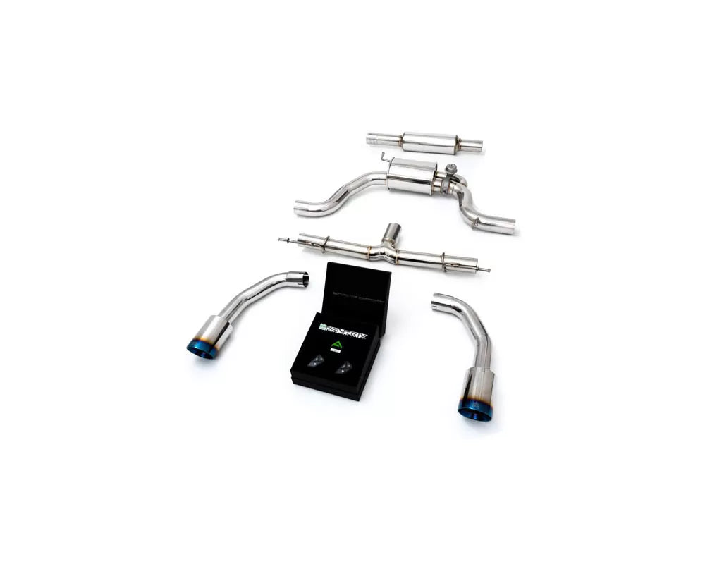 Armytrix Valvetronic Exhaust System Volkswagen GTI MK8 2.0 TSI Turbo 2020+ with Blue Coated Tips