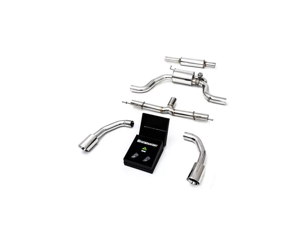 Armytrix Valvetronic Exhaust System Volkswagen GTI MK8 2.0 TSI Turbo 2020+ with Chrome Silver Tips