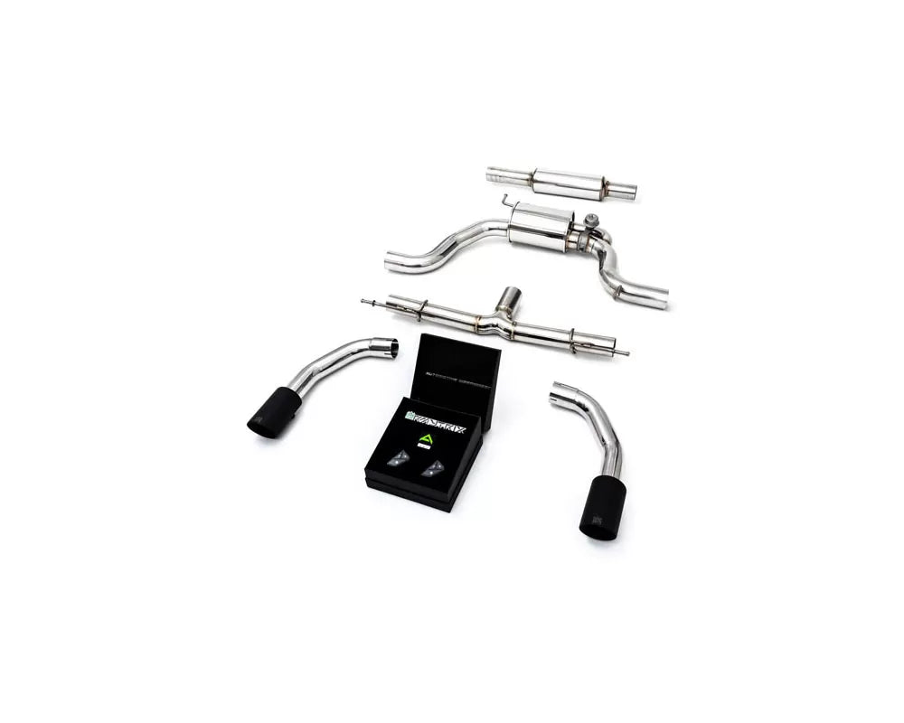 Armytrix Valvetronic Exhaust System Volkswagen GTI MK8 2.0 TSI Turbo 2020+ with Matte Black Tips
