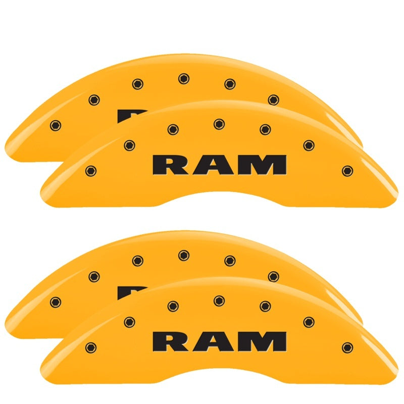 MGP 19-25 Ram 3500 4 Caliper Covers Engraved Front & Rear - Yellow w/ RAM