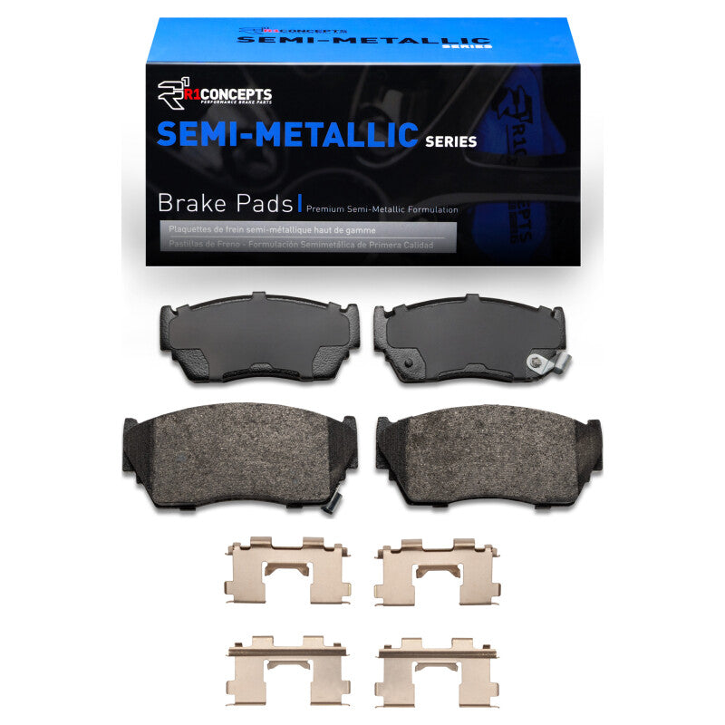 R1 Concepts R1 91-17 Nissan Sentra Front Semi Met Pads & Hardware Kit