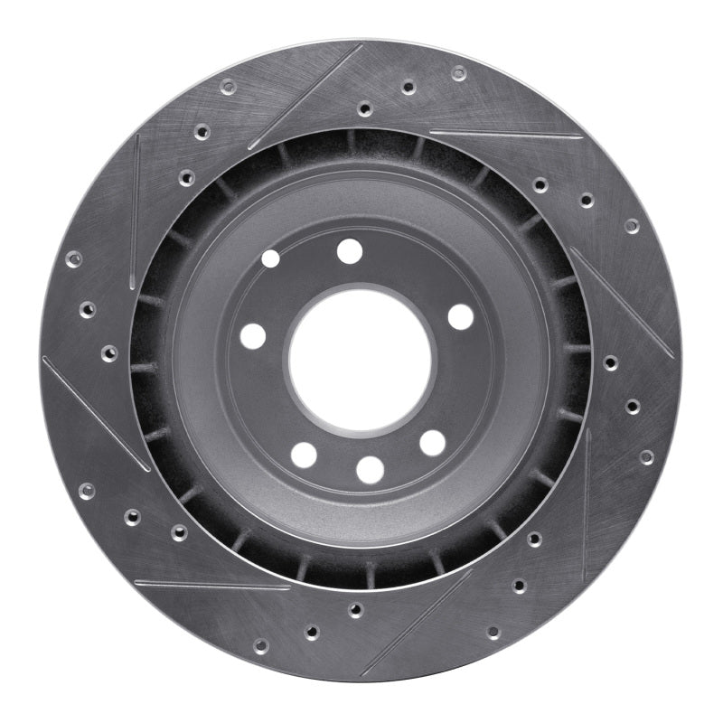 R1 Concepts R1 05-18 Porsche CAYENNE Rear Right Drilled & Slotted Silver Brake Rotor