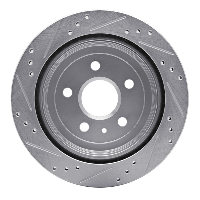 R1 Concepts R1 08-19 Cadillac CTS Rear Right Drilled & Slotted Silver Brake Rotor