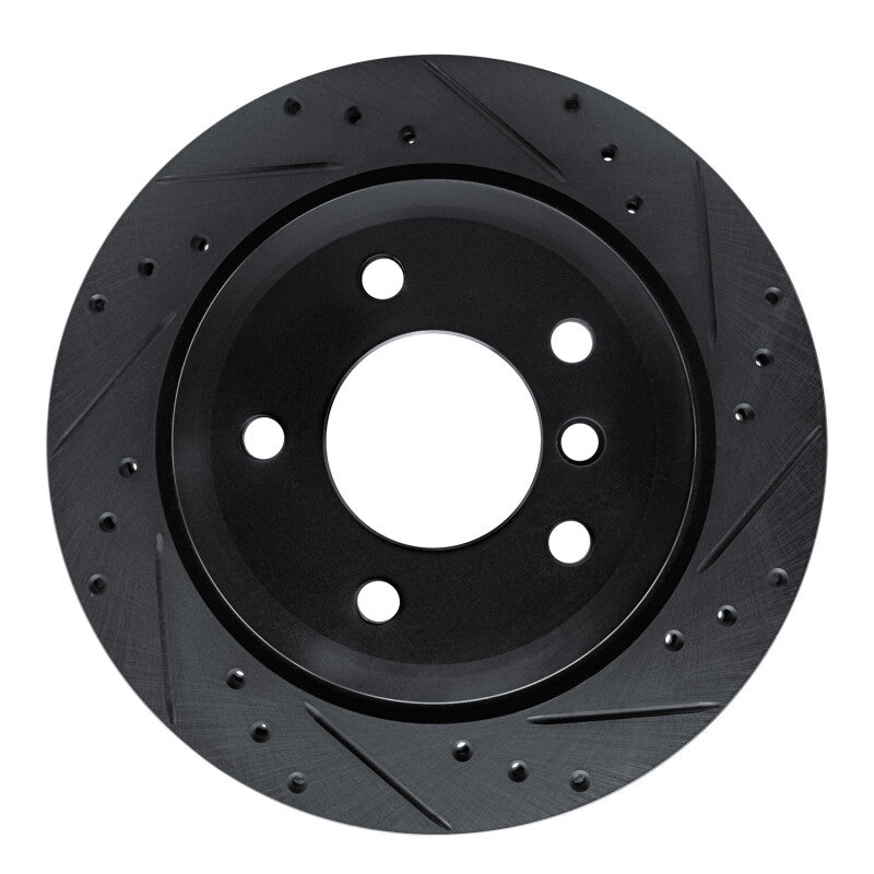 R1 Concepts R1 09-16 BMW Z4 Rear Right Drilled & Slotted Black Brake Rotor