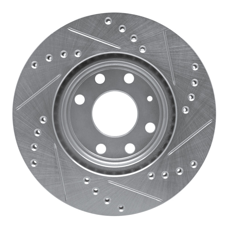 R1 Concepts R1 00-02 Daewoo Nubira Front Left Drilled & Slotted Silver Brake Rotor