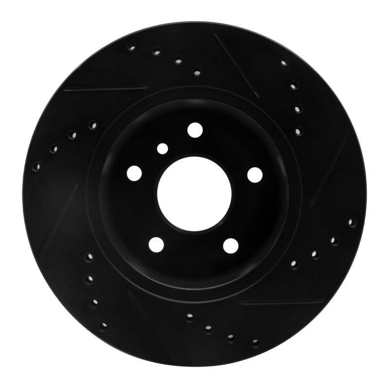 R1 Concepts R1 99-04 Land Rover Discovery Front Left Drilled & Slotted Black Brake Rotor