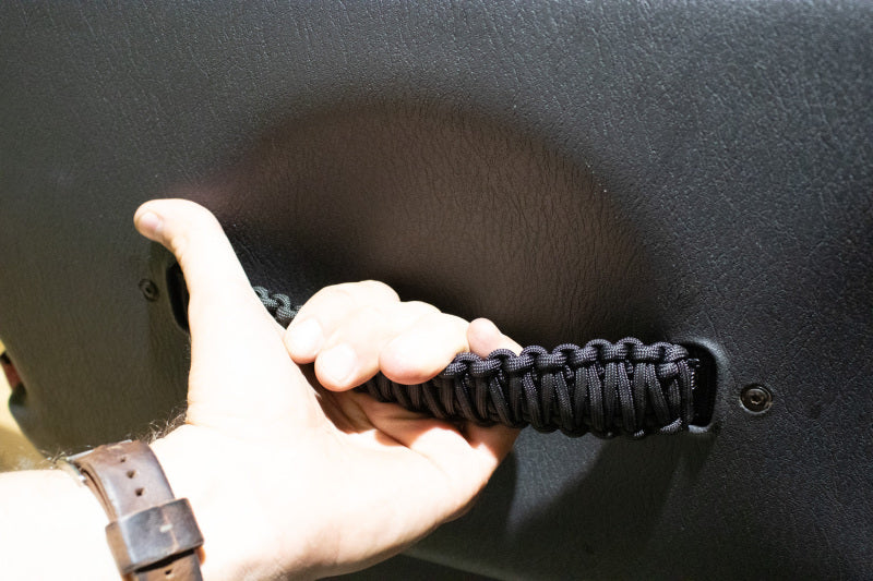 Fishbone Offroad 97-06 Jeep Wrangler Paracord Door Handles - Black