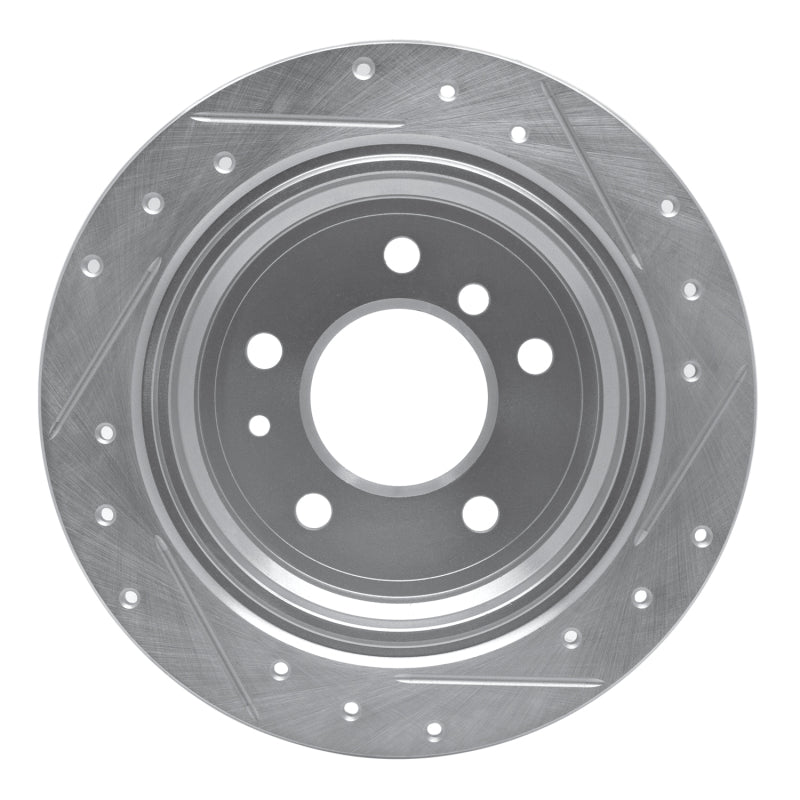 R1 Concepts R1 81-86 BMW 733I Rear Left Drilled & Slotted Silver Brake Rotor
