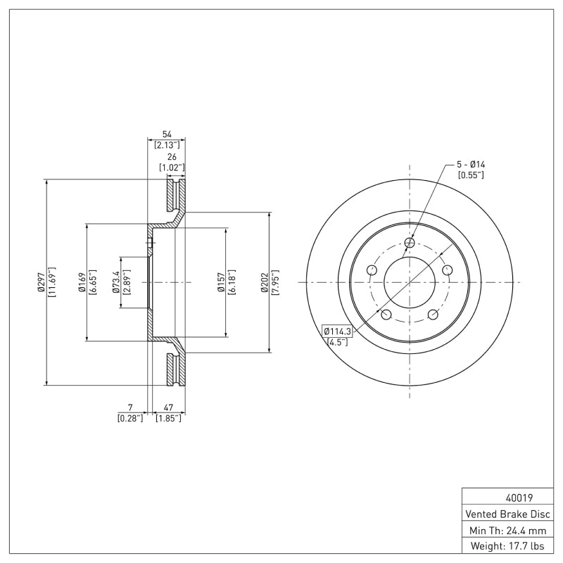 DFC 99-04 Chrysler Concorde Front Brake Rotor