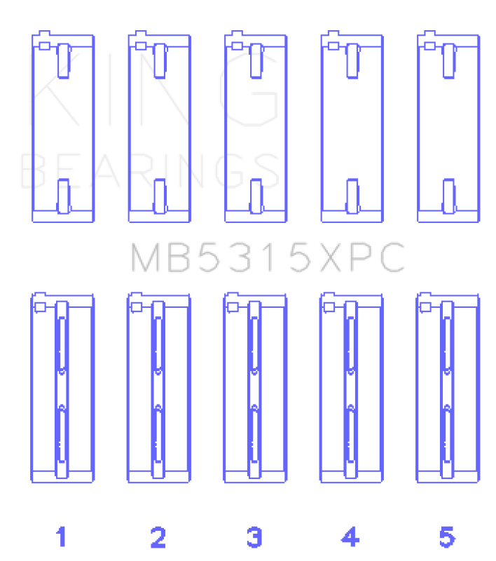 King Engine Bearings King 1992+ Mitsubishi 4G63/4G64 EVO I-IV (Size .026) Coated Performance Main Bearing Set