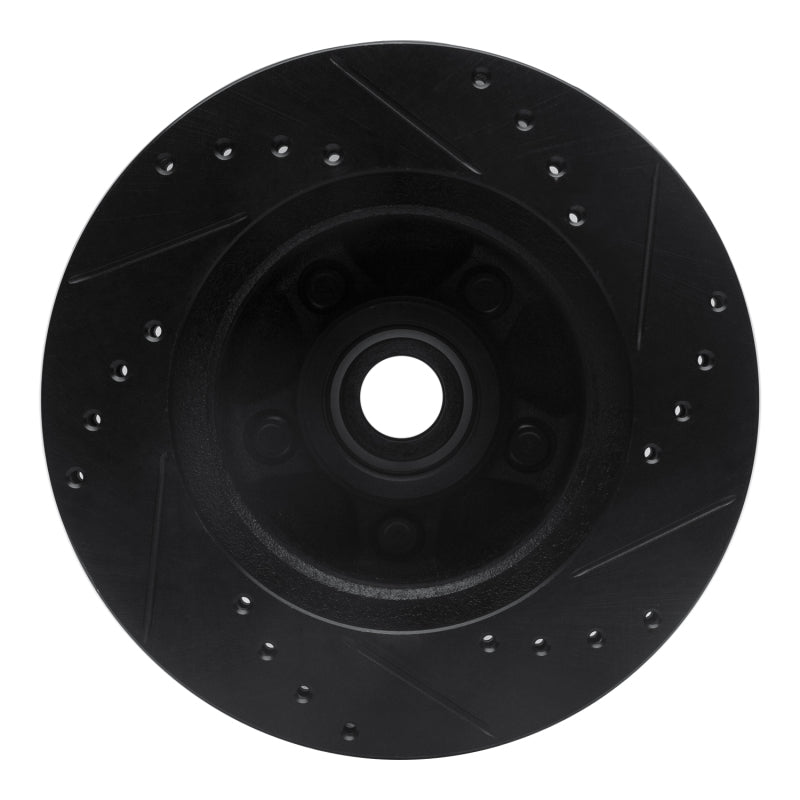 R1 Concepts R1 79-91 Ford LTD Front Left Drilled & Slotted Black Brake Rotor