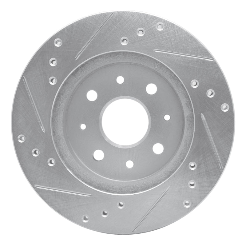 R1 Concepts R1 03-05 Kia Rio Front Right Drilled & Slotted Silver Brake Rotor